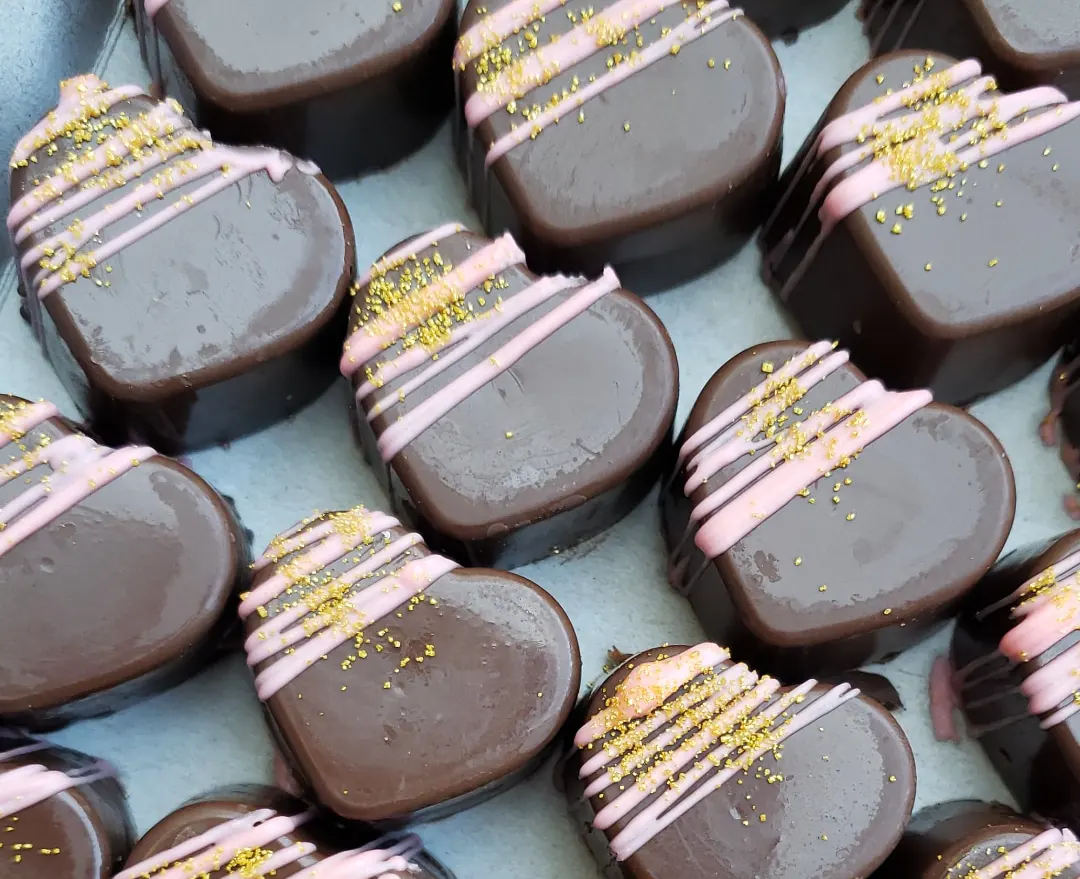 Heart-shaped bonbons