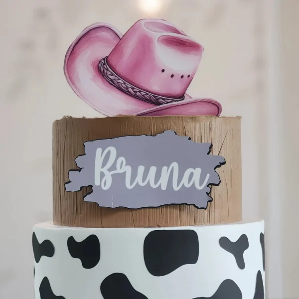 Cake 2 (1) Themed cake with pink hat